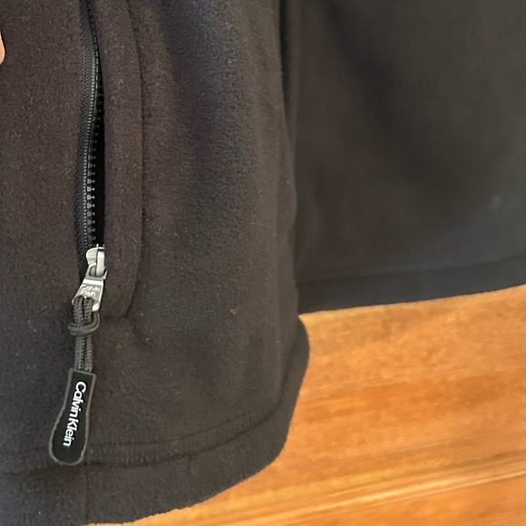 Calvin Klein Logo Polar Fleece Zip-Up Jacket Black /M - Picture 5 of 15